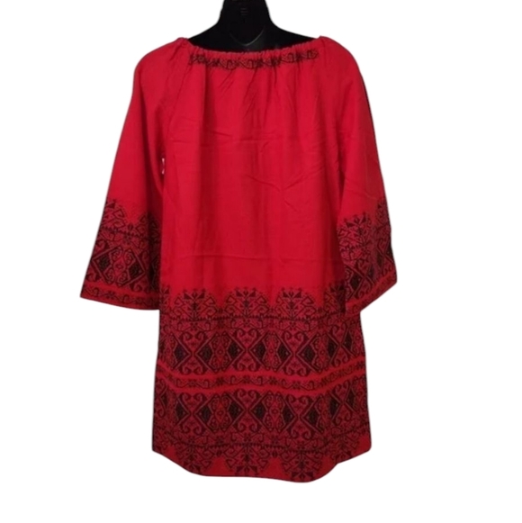 EL GRECO Red Embroidered Dress Size 1 NWOT - Picture 2 of 11